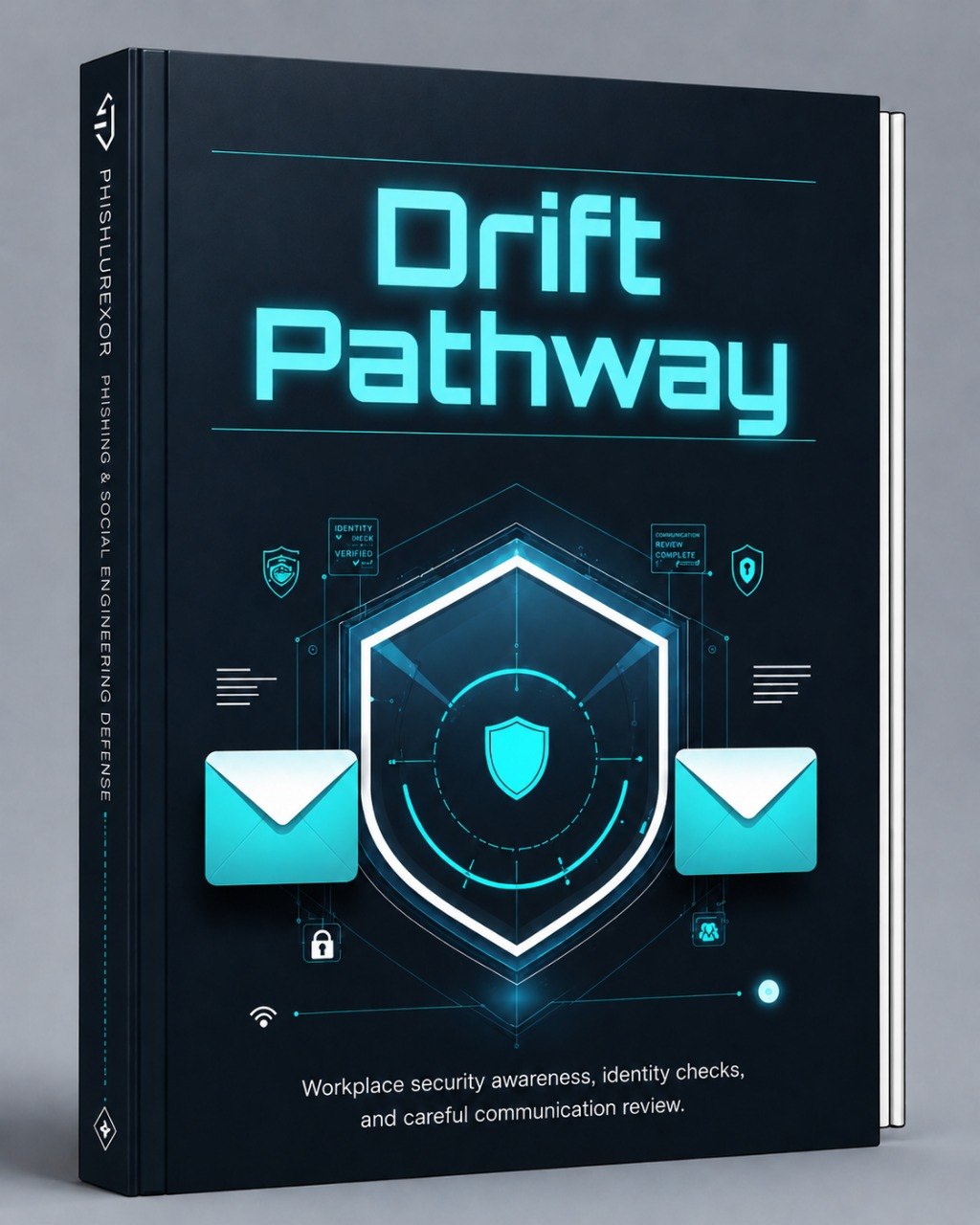 3D illustration of stacked geometric shapes with 'Drift Pathway' text on a dark background