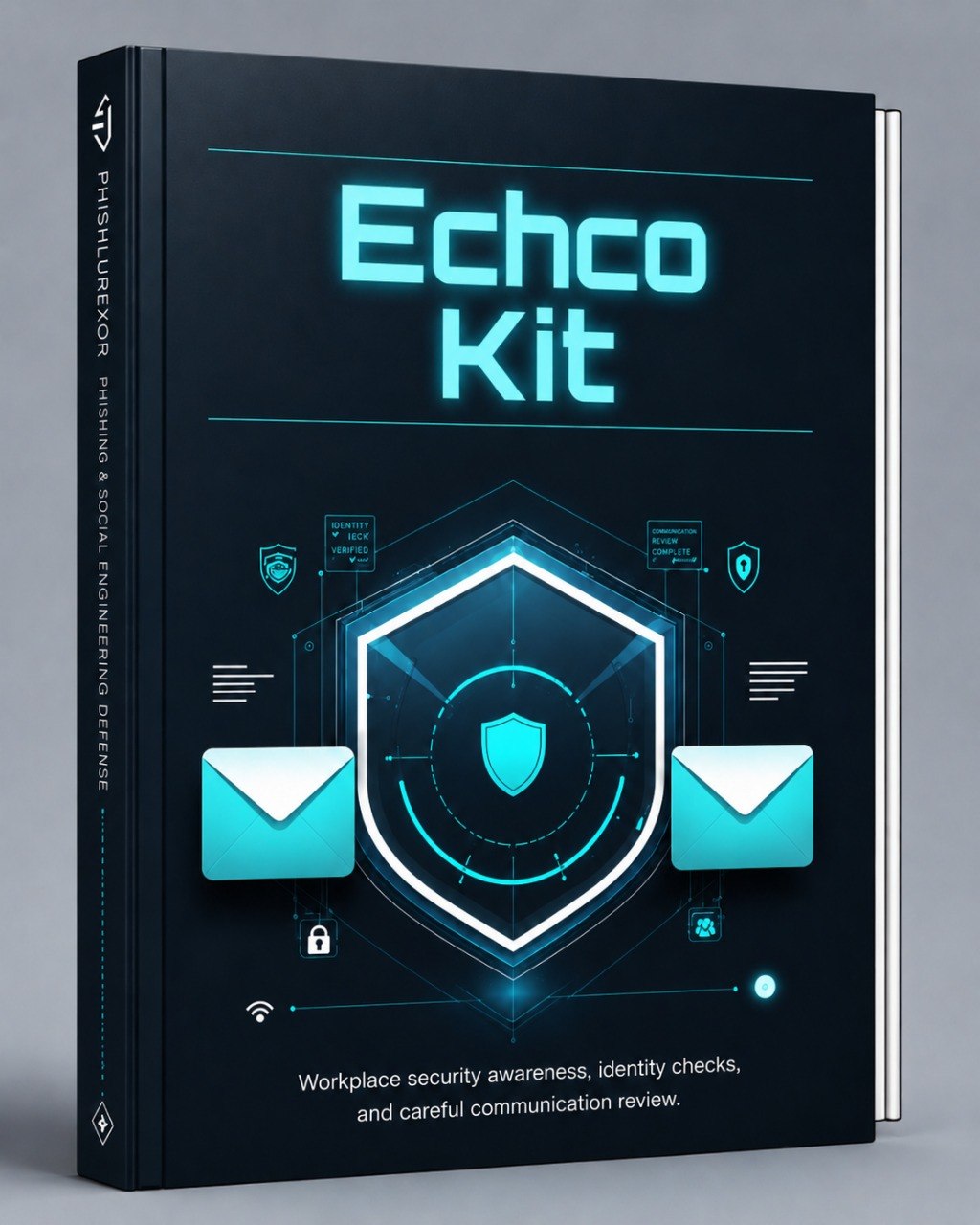 3D illustration of stacked geometric shapes with 'echo Kit' text on a dark background