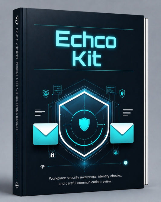 3D illustration of stacked geometric shapes with 'echo Kit' text on a dark background