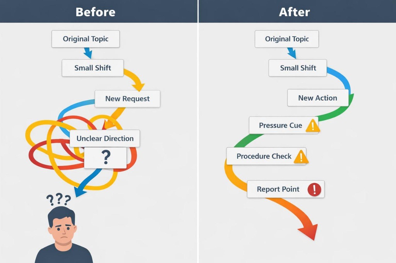 Comparison of 'Before' and 'After' design of a report layout with improved readability and clarity.