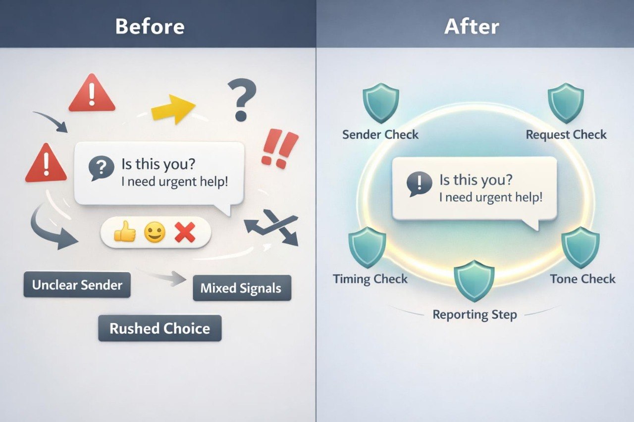 Comparison of 'Before' and 'After' design of a report layout with improved readability and clarity.