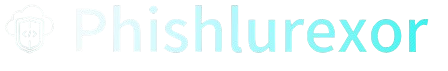 A light blue to cyan gradient text reading 'Phishlurexor' on a white background, with a small faint circular logo mark at the far left.