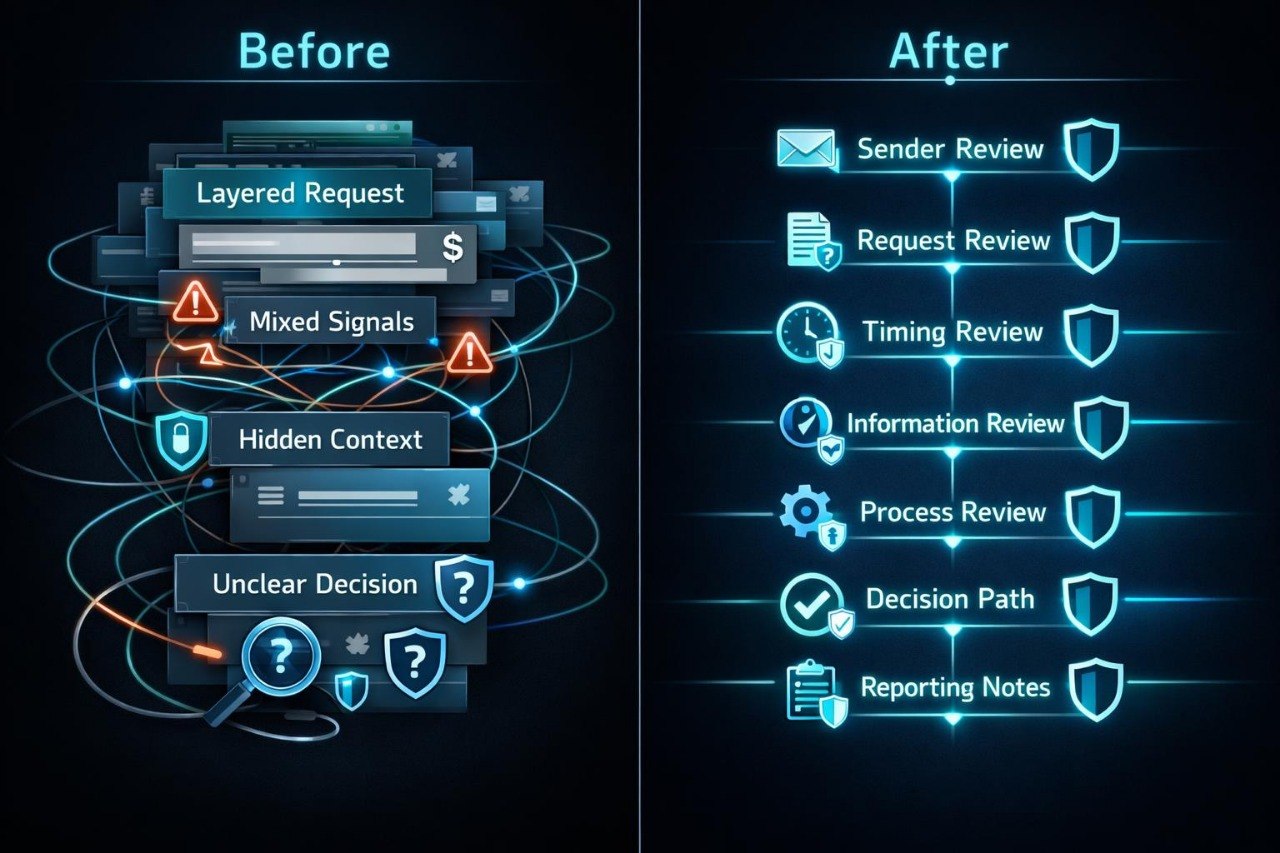 Comparison of 'Before' and 'After' design of a report layout with improved readability and clarity.