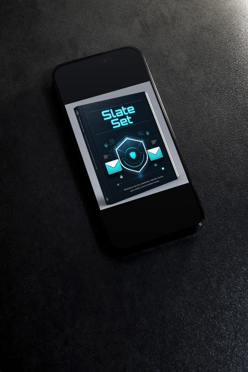 Phone with a digital display on a black surface